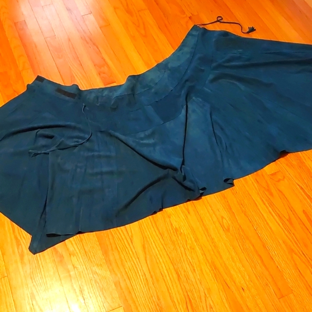 Vintage Teal Karen Groner Suede Skirt - GROWNBEANS - Picture 10 of 10